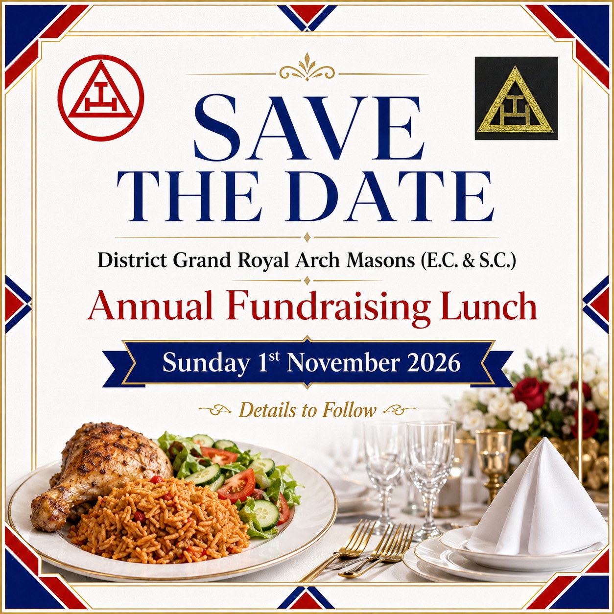 District Grand Royal Arch Masons Announce Annual Fundraising Lunch