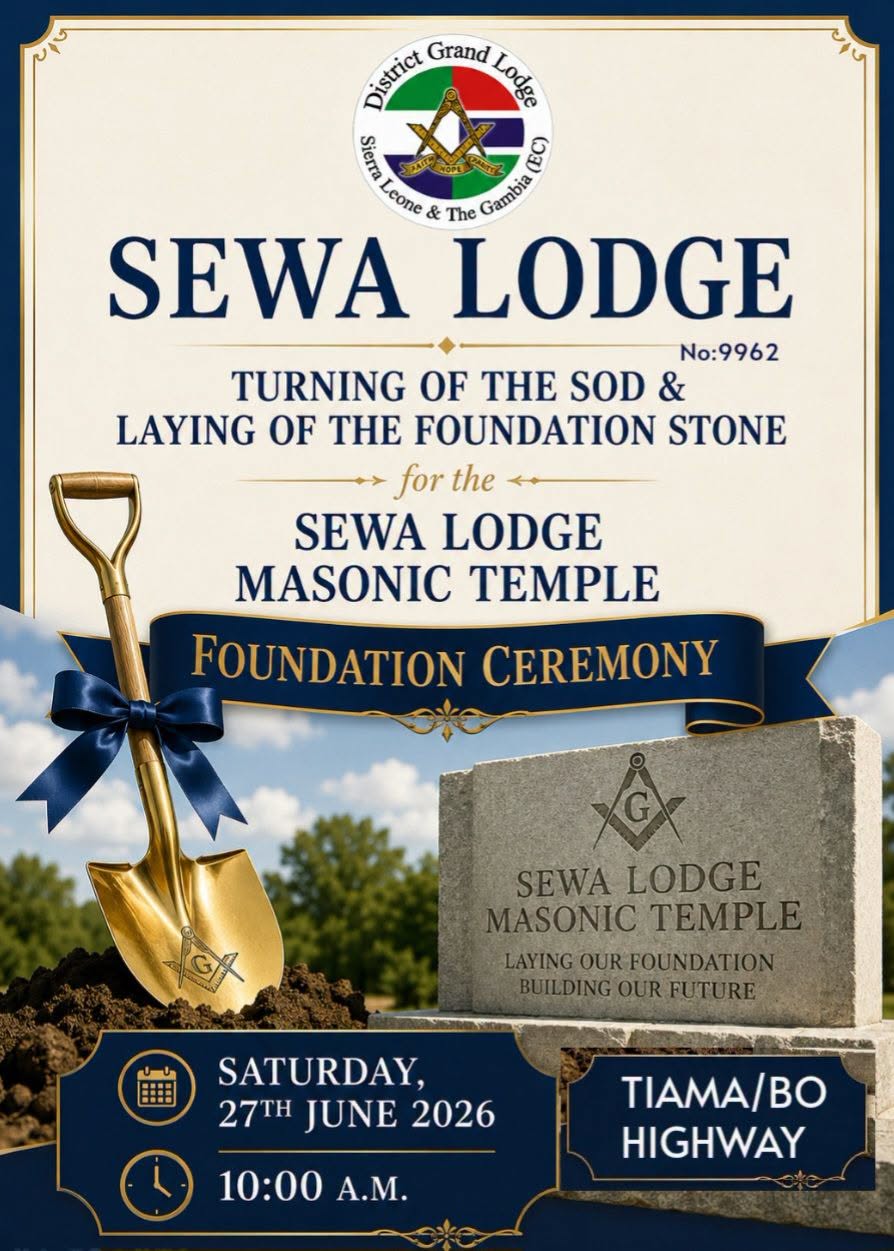 TURNING OF THE SOD AND LAYING OF THE FOUNDATION STONE CEREMONY OF SEWA LODGE MASONIC TEMPLE